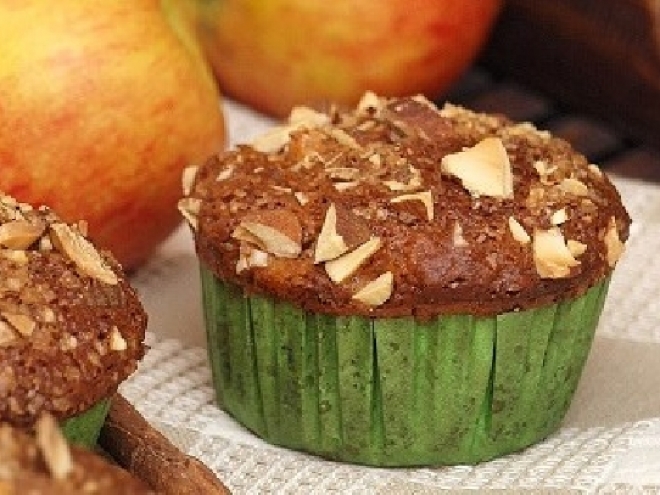 Jesenné muffiny s mandľovou posýpkou