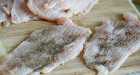 Kuracie prsia so slaninou - krok 1