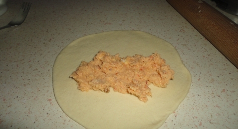 Calzone s klobasovo- zemiakovou plnkou - krok 6