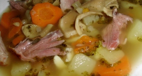 Uzená polévka s hříbky - krok 2