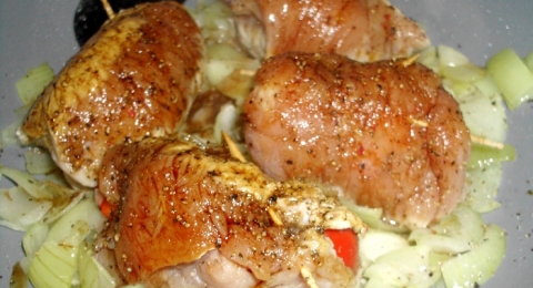 Vepřový závitek na žampionech - krok 1